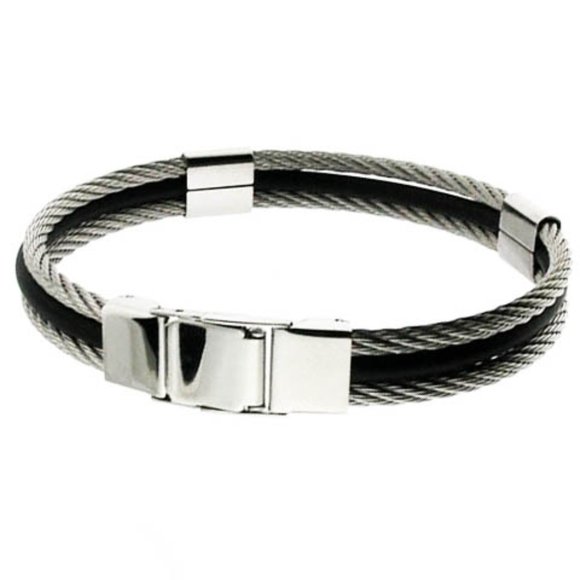 2 FOR $50! Men's Borgio Stainless Steel Bracelet - Picture 2 of 4